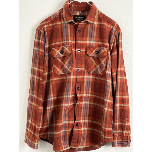 Burton Other - Burton Brighton Durable Goods Flannel Mens Size‎ Small Red Plaid Long Sleeve